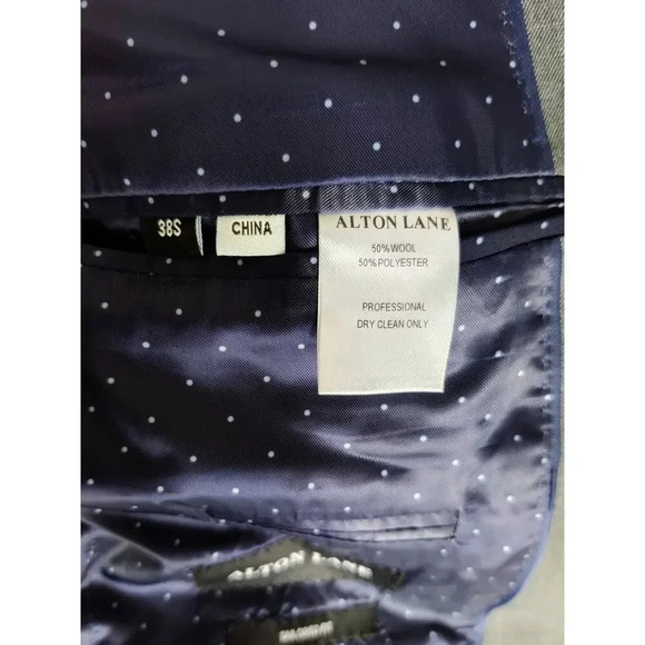 Alton Lane Suit Jacket Sport Blazer Wool Blend Gray Business Tailor Fit  38S - Picture 5 of 7